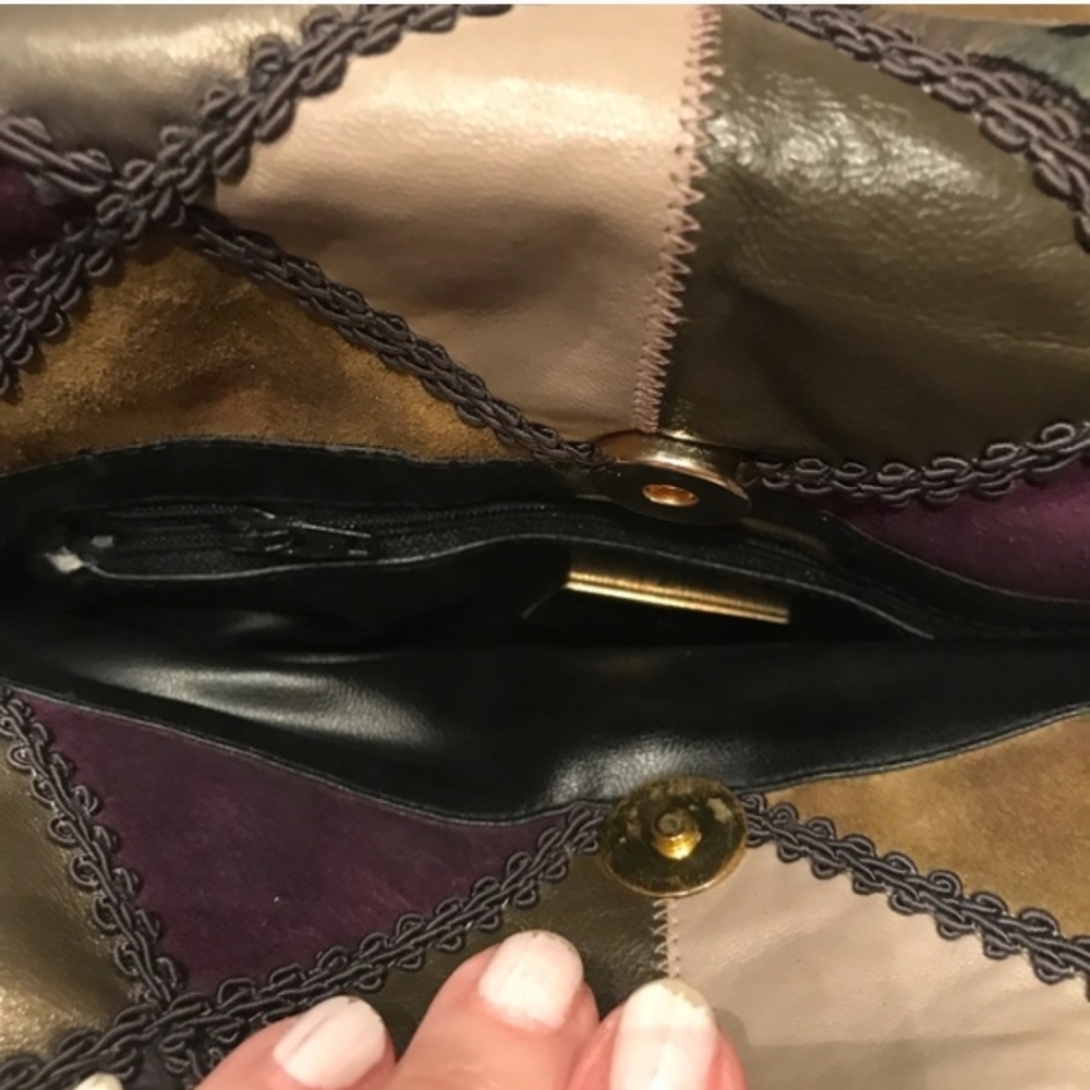 Sharif Patchwork Leather Crossbody EUC - image 10